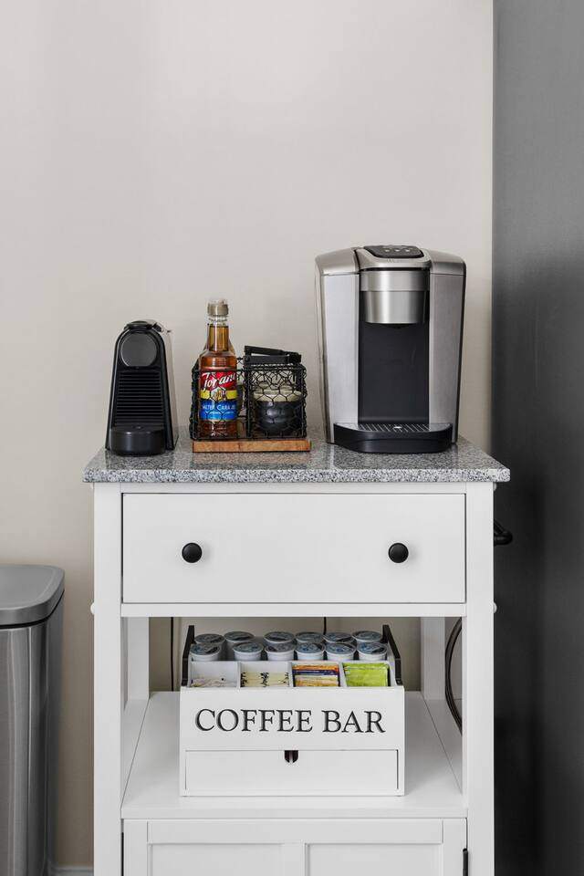 Coffee bar with Keurig and Nespresso