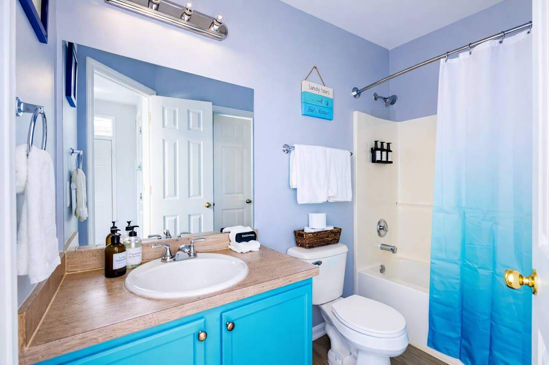 Bathroom with tub and shower